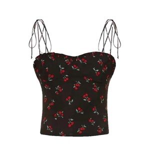 Reformation Novena Black Cherry Top